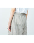 Woven striped pattern wide easy pants