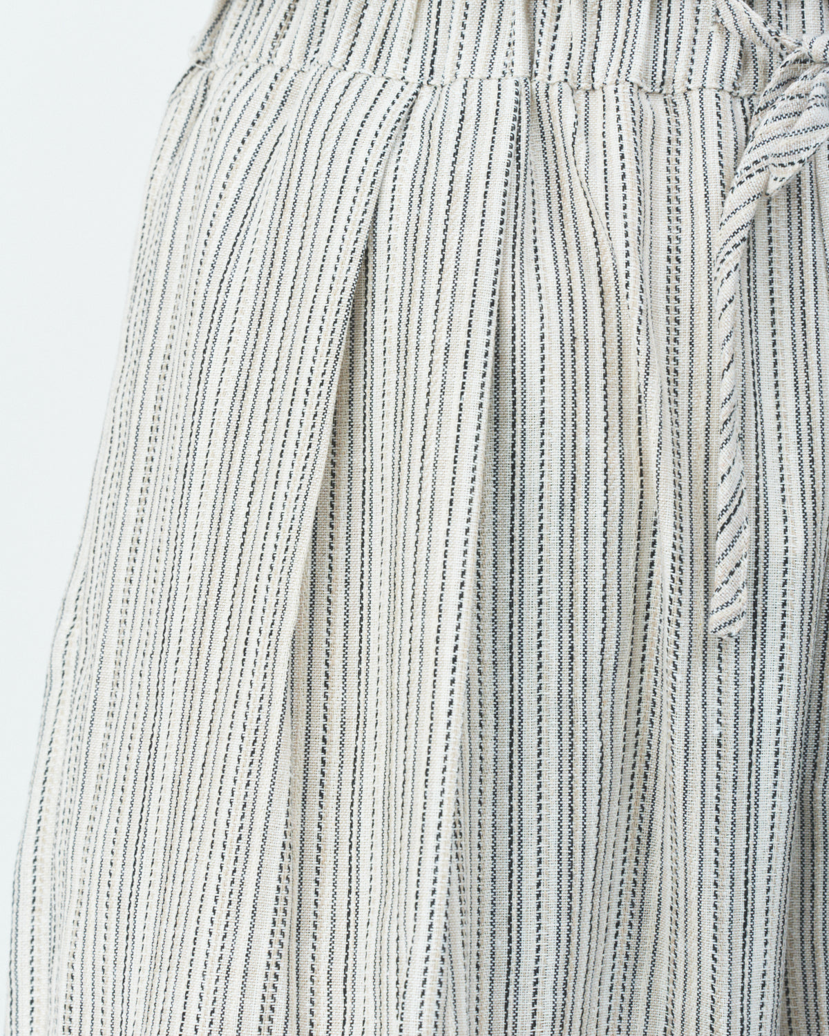 Woven striped pattern wide easy pants