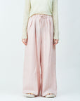 Woven striped pattern wide easy pants