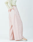 Woven striped pattern wide easy pants