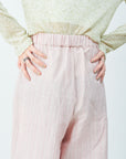 Woven striped pattern wide easy pants