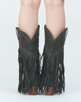 Fringe western boots