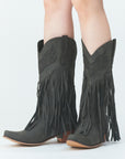 Fringe western boots