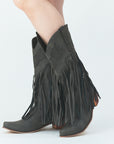 Fringe western boots