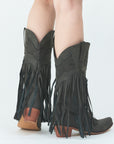 Fringe western boots