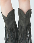 Fringe western boots