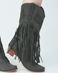 Fringe western boots