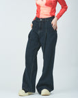 Volume wide denim pants