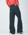 Volume wide denim pants