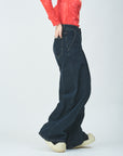 Volume wide denim pants