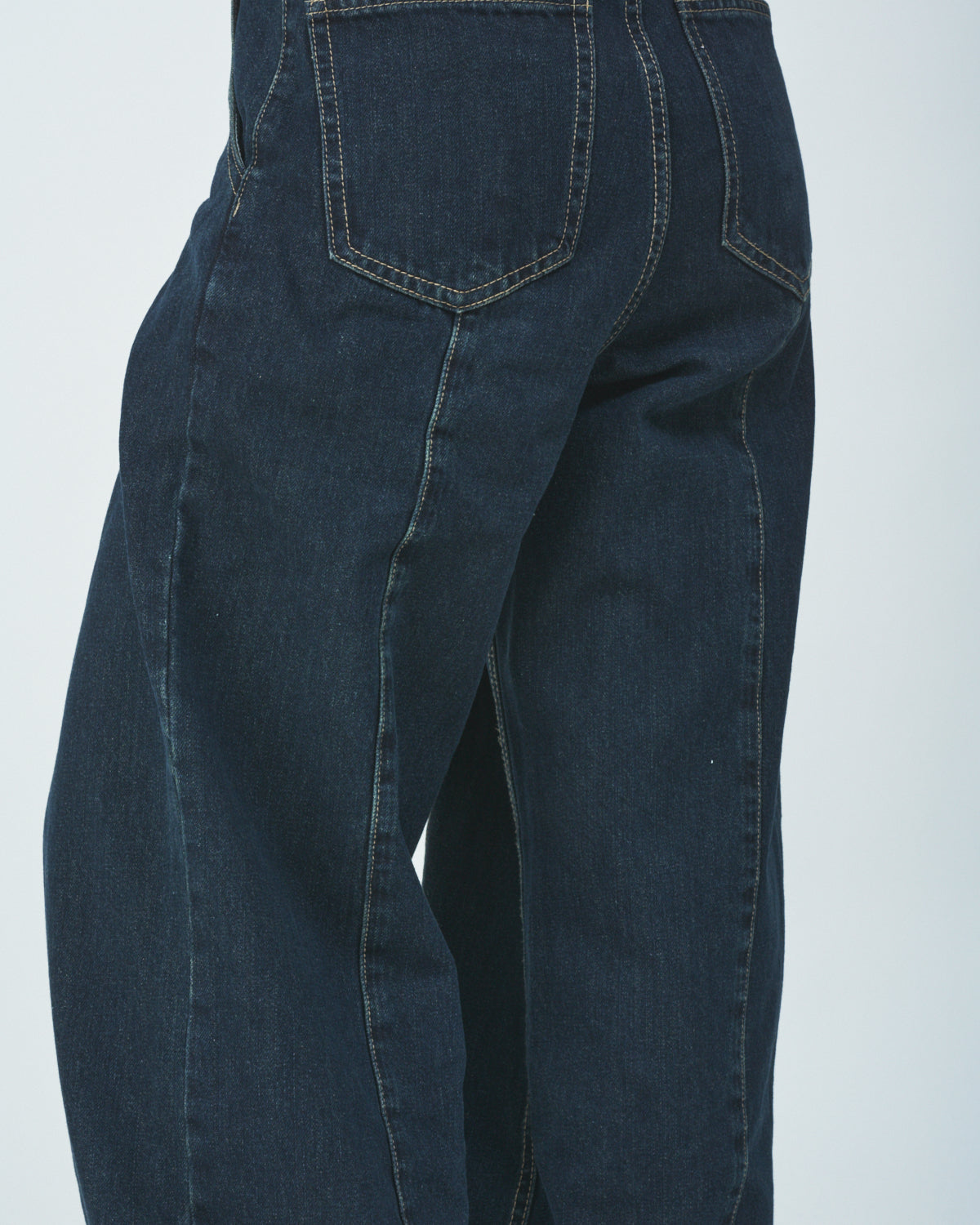 Volume wide denim pants