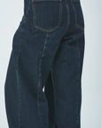 Volume wide denim pants