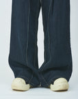 Volume wide denim pants