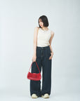 Front ribbon hand bag