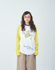 Yellow sleeves raglan T-shirts