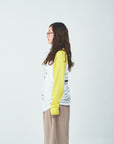 Yellow sleeves raglan T-shirts