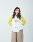 Yellow sleeves raglan T-shirts