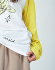 Yellow sleeves raglan T-shirts