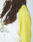 Yellow sleeves raglan T-shirts