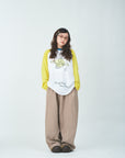 Yellow sleeves raglan T-shirts