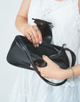 Front ribbon hand bag