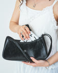 Front ribbon hand bag