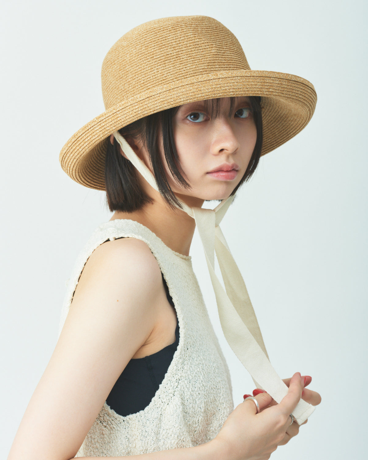 Ribbon straw hat