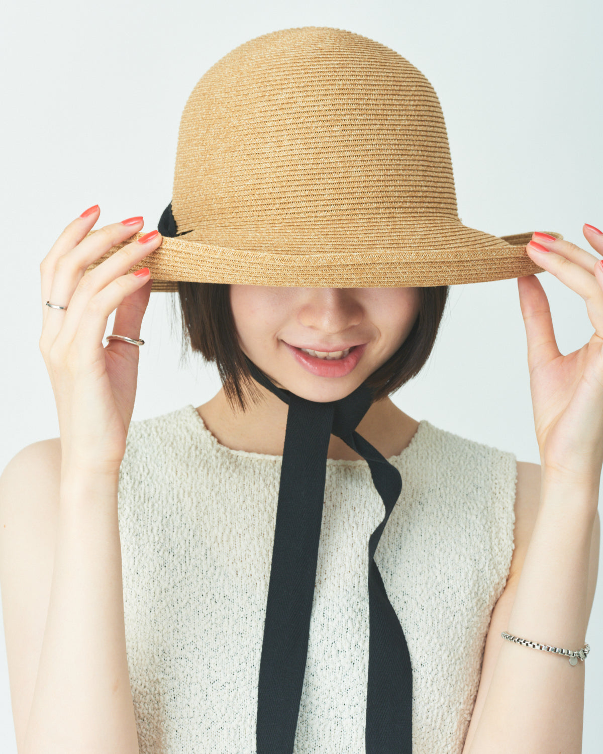 Ribbon straw hat