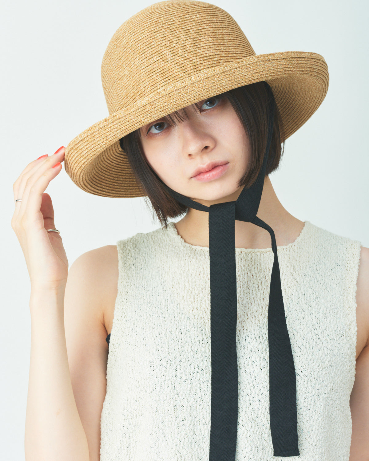 Ribbon straw hat